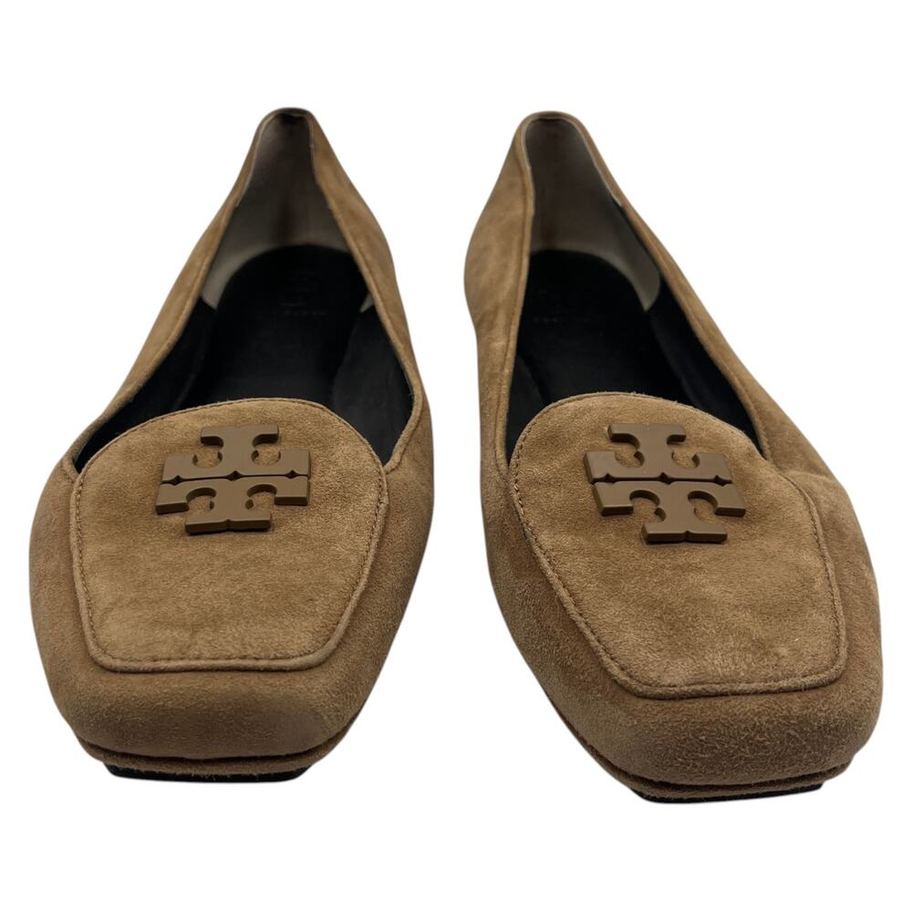 Tory Burch Fitz Suede Loafers Flats Shoes River Rock Tan Size 10M - Picture 3 of 9